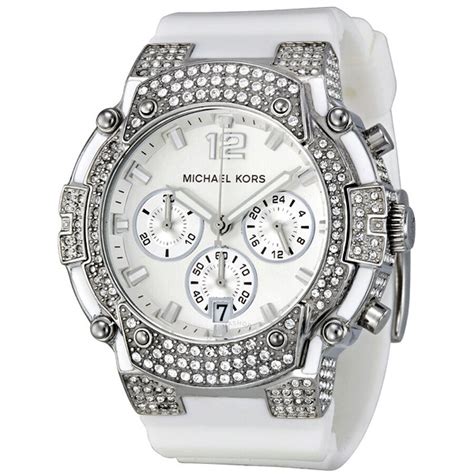 michael kors gemma watch|Women's Gemma Chronograph Silicone Silver Dial Watch.